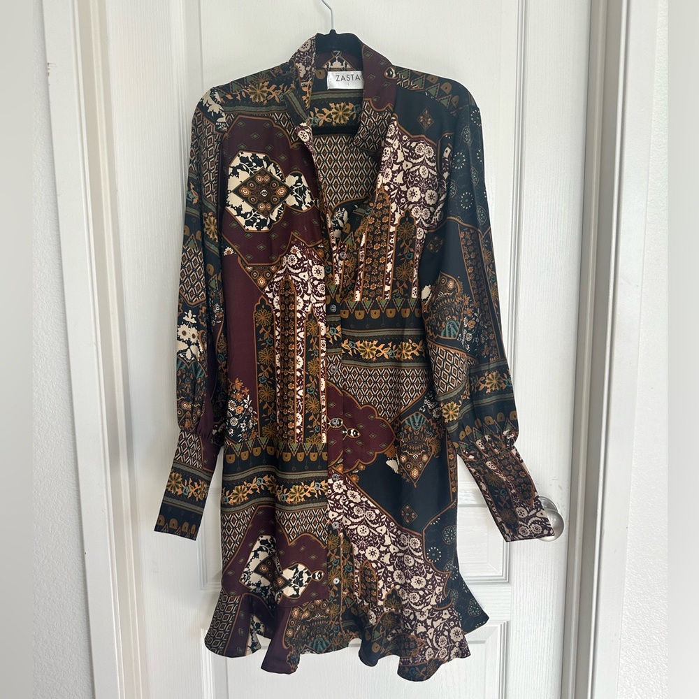 Zasta Mini Shift Dress Size Large